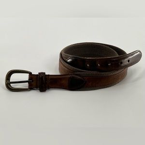 REI Brown Leather Belt with Brass Buckle